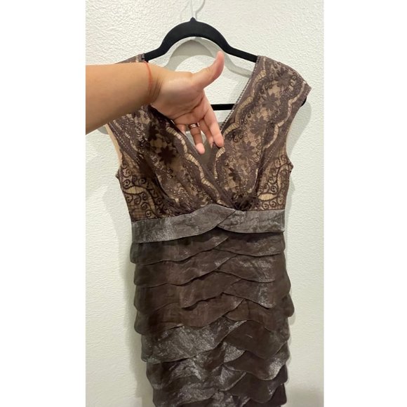 ADRIANNA PAPELL A-Line Ruffle Cockatil Dress - Picture 4 of 7